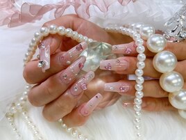 長さだし10本ちゅるん宝石ネイル