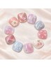 【FOOT】大人可愛い♪親指アート＋ワンカラーネイル　￥6000