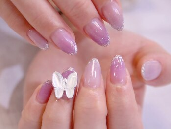 ラルネイル 大宮(Lull. nail)/*蝶*パープルグラデ*