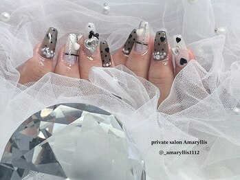 アマリリス(Amaryllis)/可愛いモノトーンネイル♪