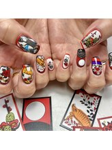 レイネイル 岐阜茜部店(RAY NAIL)/花札×キャラクター