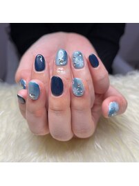 雪の結晶ネイル×冬ネイル