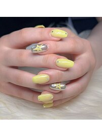 torino.__ミラー×星ネイル