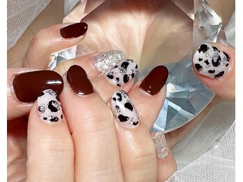 ジェー エス シー ネイル(J.S.C.nail)/ブラウン/ホワイト/ヒョウ柄