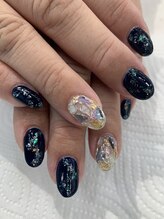 ネイルモア 三軒茶屋店(NAIL moA)/ワンカラー×ステンドグラス