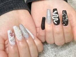 ★ホワイト×ブラックネイル★