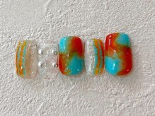 ネイルビート(NAIL BEAT)/マーブルピーコックネイル