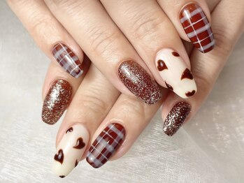 持ち込みチェック柄ネイル！