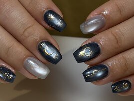 ナイトムードなニュアンスネイル