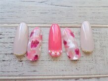 ブランロール 中目黒店(Blanl'or)/ピンクのタイダイネイル