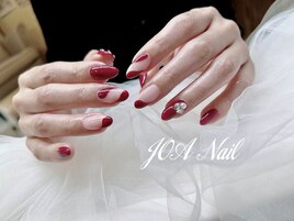 Vカット★赤★秋のデザイン