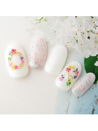 ワイヤーリース押し花ネイル