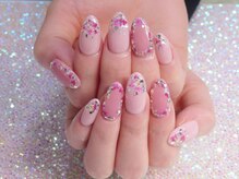 エムネイル(M-Nail)/★押し花ピンクネイル★