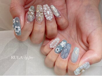 ルラ バイ フリー(RULA by free)/ブルーフラワーネイル＊*