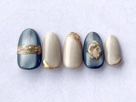 ネイビーマグネットネイル