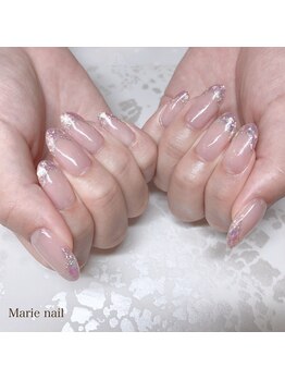 マリーネイル(Marie nail)/#ガラスフレンチ¥7700