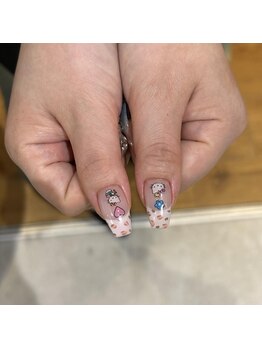 リンドネイル バイ モカ アンド ララ(Lind nail by moca and LaLa)/キティちゃんネイル