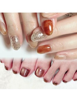 キャッツアイ東京 新宿店(Cat's eye TOKYO)/秋ネイルハンドフット