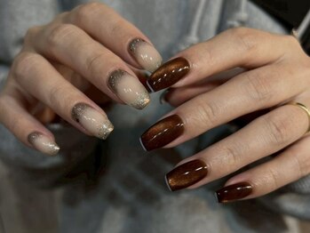 冬カラーアシメネイル