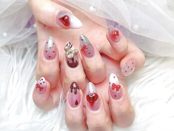 ラメール(La mer)/バレンタインネイル