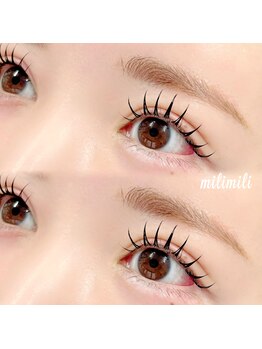 ミリミリ(milimili)の写真/【モチが良いと口コミ好評価多数の実力派サロン★】ダメージレスで気になる自まつ毛への負担を軽減♪