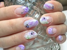 ネイル サロン コービーズ(nail salon COBES)/フラワー＆上品マーブル☆