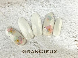 オーロラ フラワー ネイル