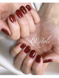 ボルドーワンカラーネイル