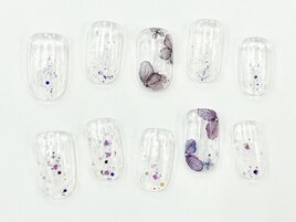 あじさいシール×ラメ