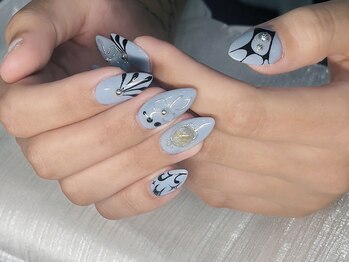 ネイルズバー 新宿店(Nails Bar)/モード感あふれるブルーアート