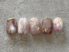 くすみ春色マーブル　マグネット