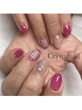 クリスタルネイル ボンベルタ橘店(CRYSTAL NAIL)/チェックネイル
