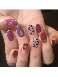 ニュアンスヒョウ柄アート