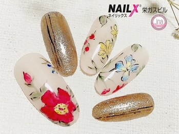 ネイリックス 栄ガスビル(NAILX)/和風お花ネイル♪