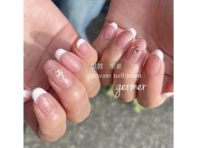 ジェルメ(germer)/ピンクラメにフレンチ♪