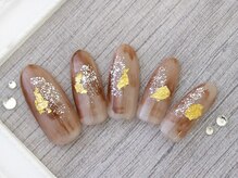 ネイルサロンフォーユー(for u)/べっ甲風キャメル￥6980