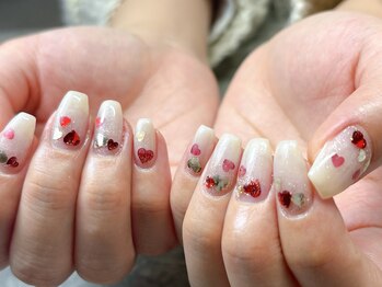 ビオトーププラス 浦和店(bio tope +)/ハートホログラデネイル 浦和