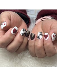 バレンタインネイル