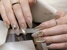 ロングキャッツアイ☆宝石ネイル