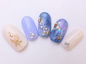 ネイルサロン ドレリッチ 大宮店(drerich)/【6990】タイダイムーンパーツ