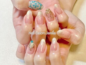 ジャミーラ(Jamila)/手描きネイル＋ワンカラー