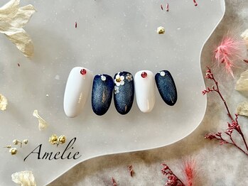 アメリ(Amelie)/ワンカラー/デニム/花