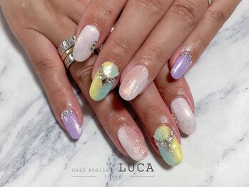ネイルアトリエルカ(nail atelier LUCA)/W-194 パステルバカラネイル