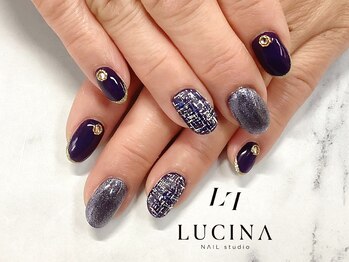 ネイルスタジオ ルキナ(LUCINA)/c-474 大人可愛いツイードネイル