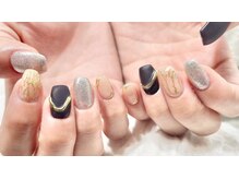 ネイル シスター(nail sister)/マットブラック×ミラーGOLD