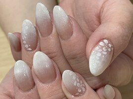 ラメグラ+フラワーアート