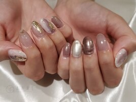 【パラジェル】ちぐはぐネイル