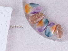 ルークネイル 恵比寿店(LUKE NAIL)/水彩風ニュアンス大理石　夏秋