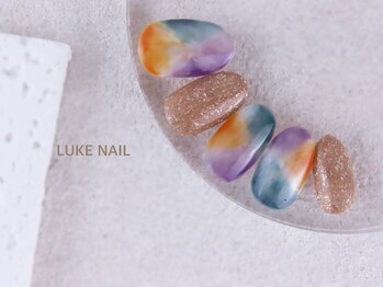 ルークネイル 恵比寿店(LUKE NAIL)/水彩風ニュアンス大理石 夏秋