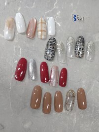 チェック.ツイードネイル